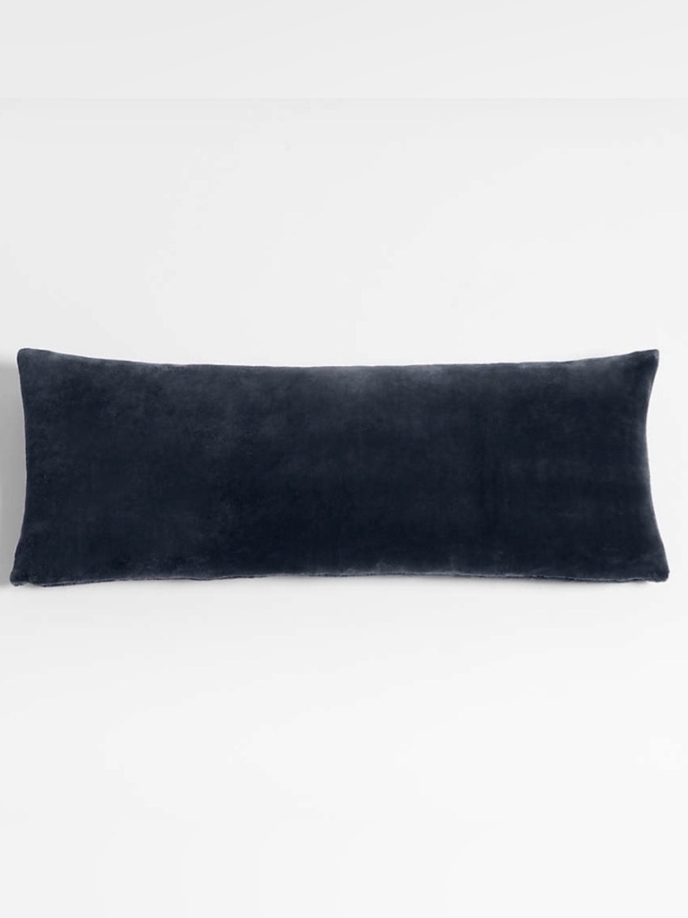 Crate & Barrel Indigo Blue Fuzzy Furry Soft Plush 54x20 Long Body Pillow Cover